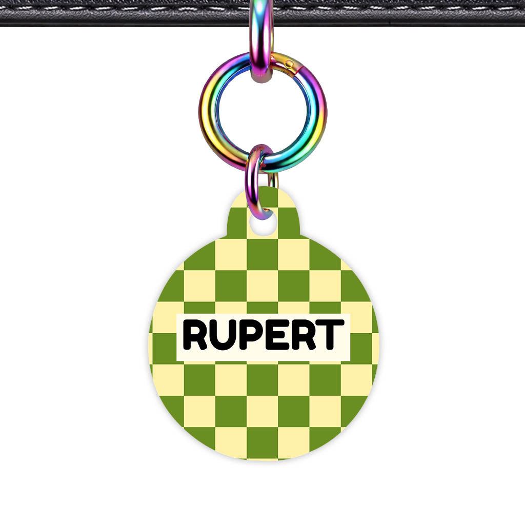 Playful Checkers QR Smart Pet Id Tag Tag (Dog Tag & Cat Tag)