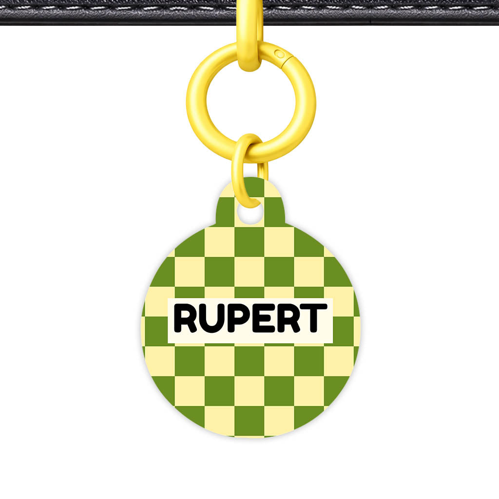 Playful Checkers QR Smart Pet Id Tag Tag (Dog Tag & Cat Tag)