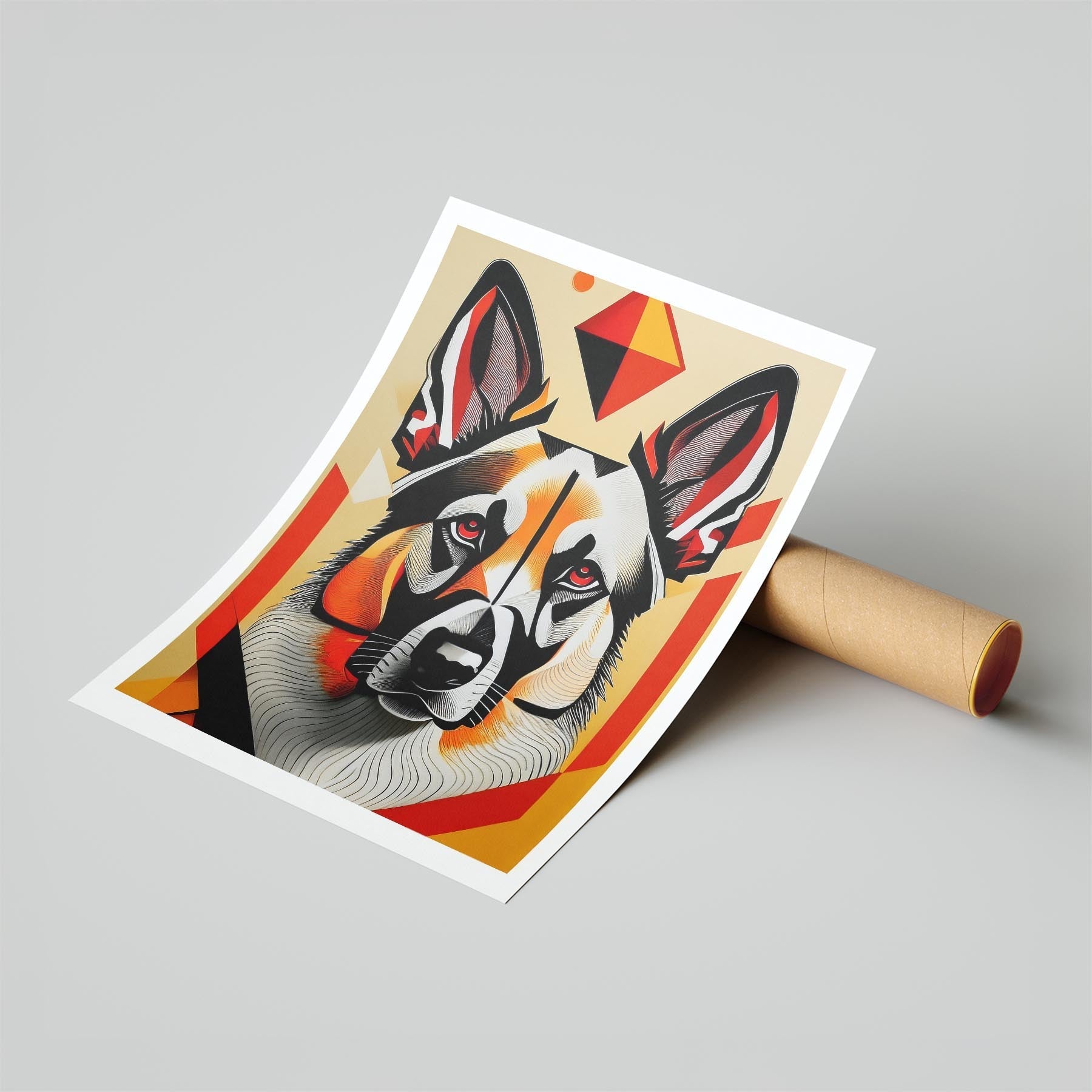German Shepherd Geometric Orange Series image 6