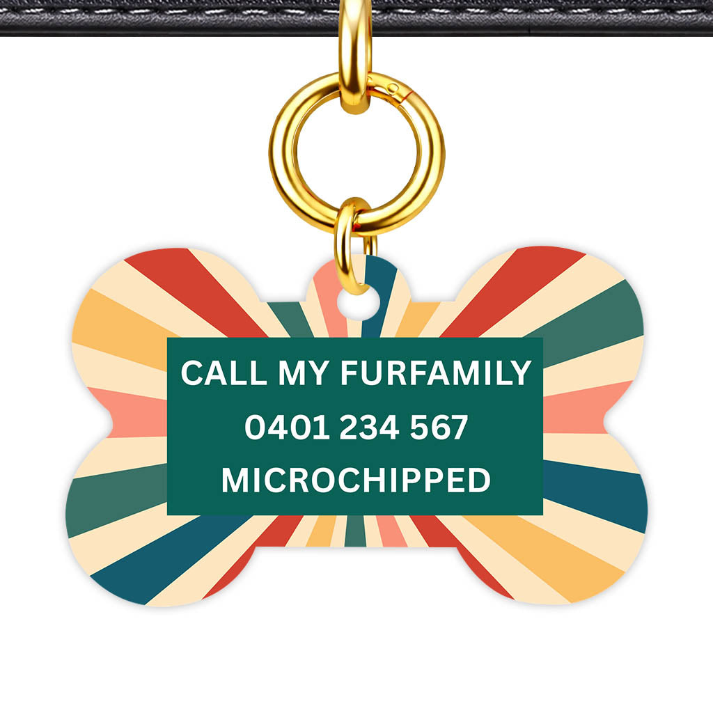 Retro Sunburst Classic Pet ID Tag (Dog Tag & Cat Tag)