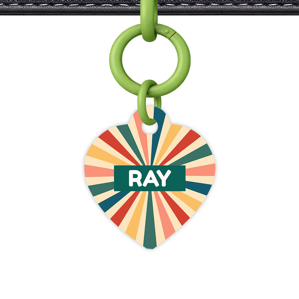 Retro Sunburst QR Smart Pet Id Tag Tag (Dog Tag & Cat Tag)