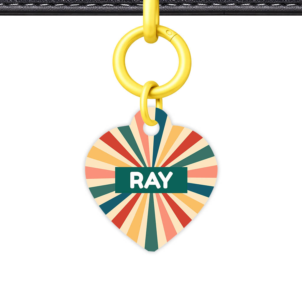 Retro Sunburst QR Smart Pet Id Tag Tag (Dog Tag & Cat Tag)