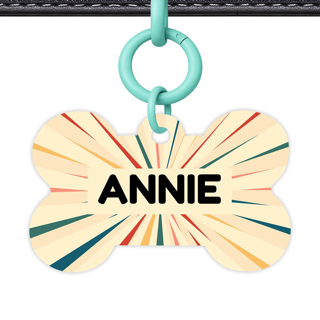 Vintage Sunburst QR Smart Pet Id Tag Tag (Dog Tag & Cat Tag)