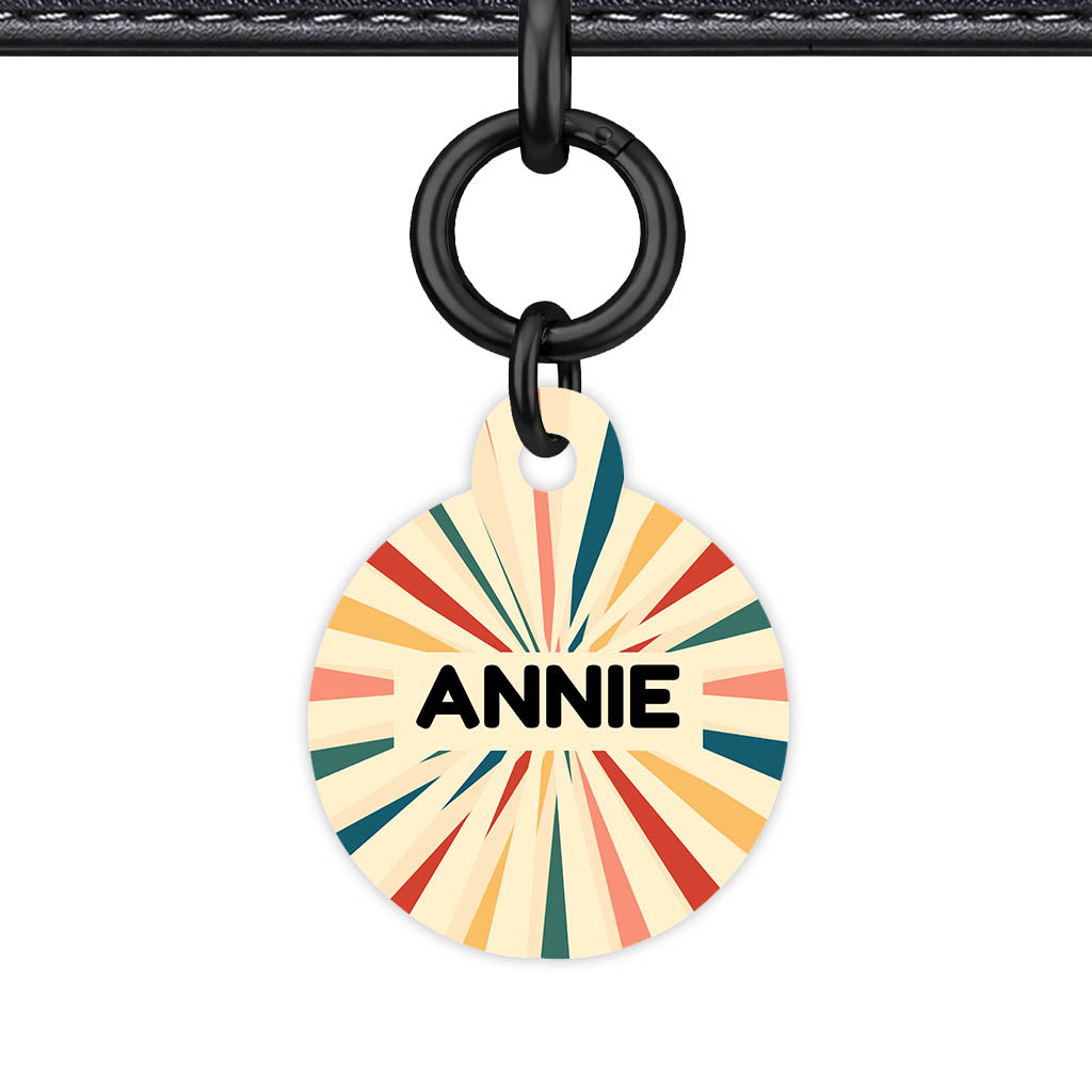 Vintage Sunburst QR Smart Pet Id Tag Tag (Dog Tag & Cat Tag)