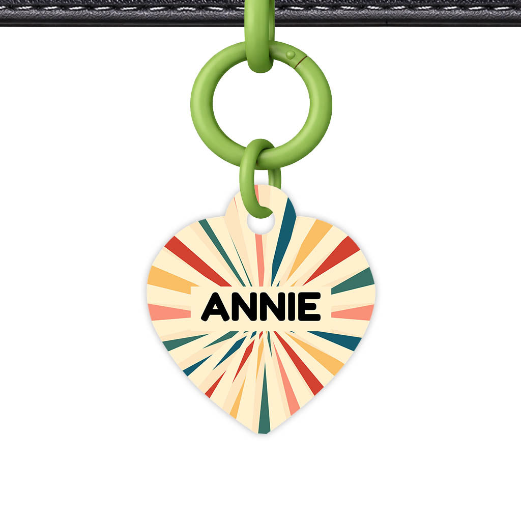 Vintage Sunburst QR Smart Pet Id Tag Tag (Dog Tag & Cat Tag)