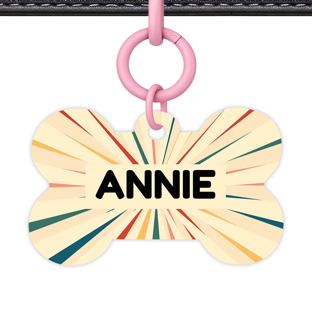 Vintage Sunburst QR Smart Pet Id Tag Tag (Dog Tag & Cat Tag)