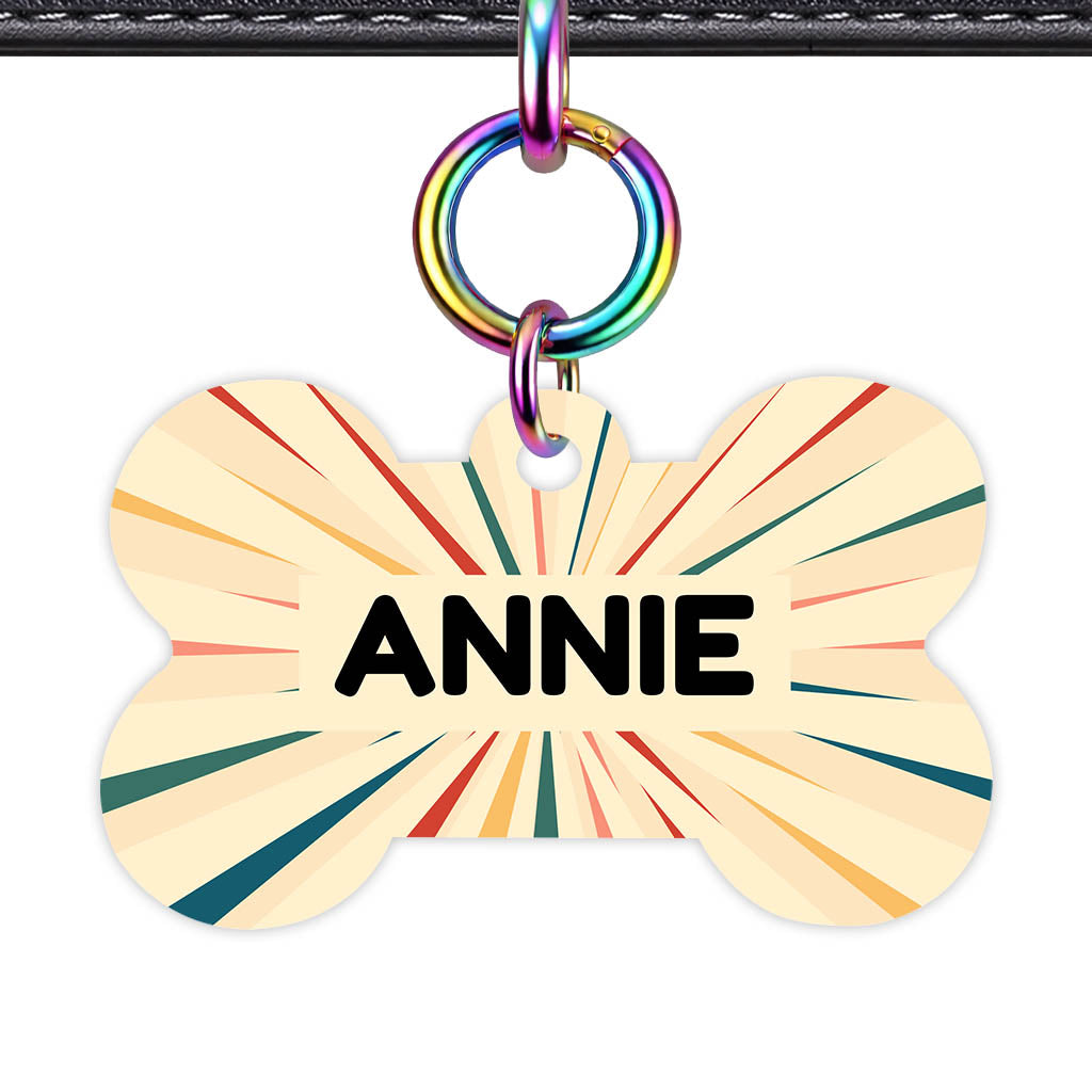 Vintage Sunburst QR Smart Pet Id Tag Tag (Dog Tag & Cat Tag)