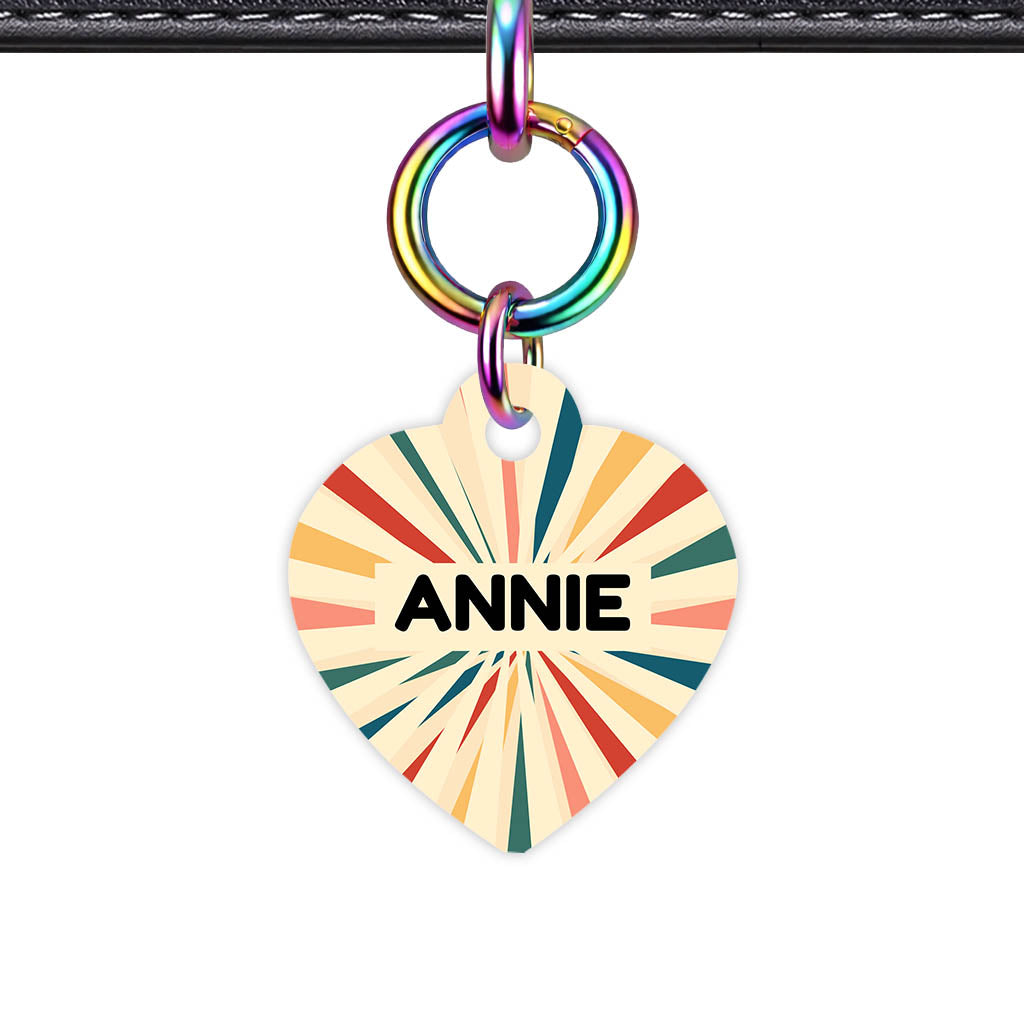 Vintage Sunburst QR Smart Pet Id Tag Tag (Dog Tag & Cat Tag)