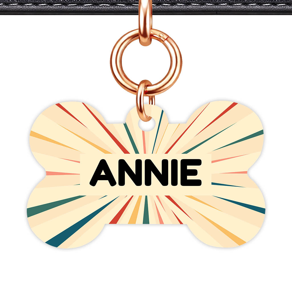 Vintage Sunburst QR Smart Pet Id Tag Tag (Dog Tag & Cat Tag)