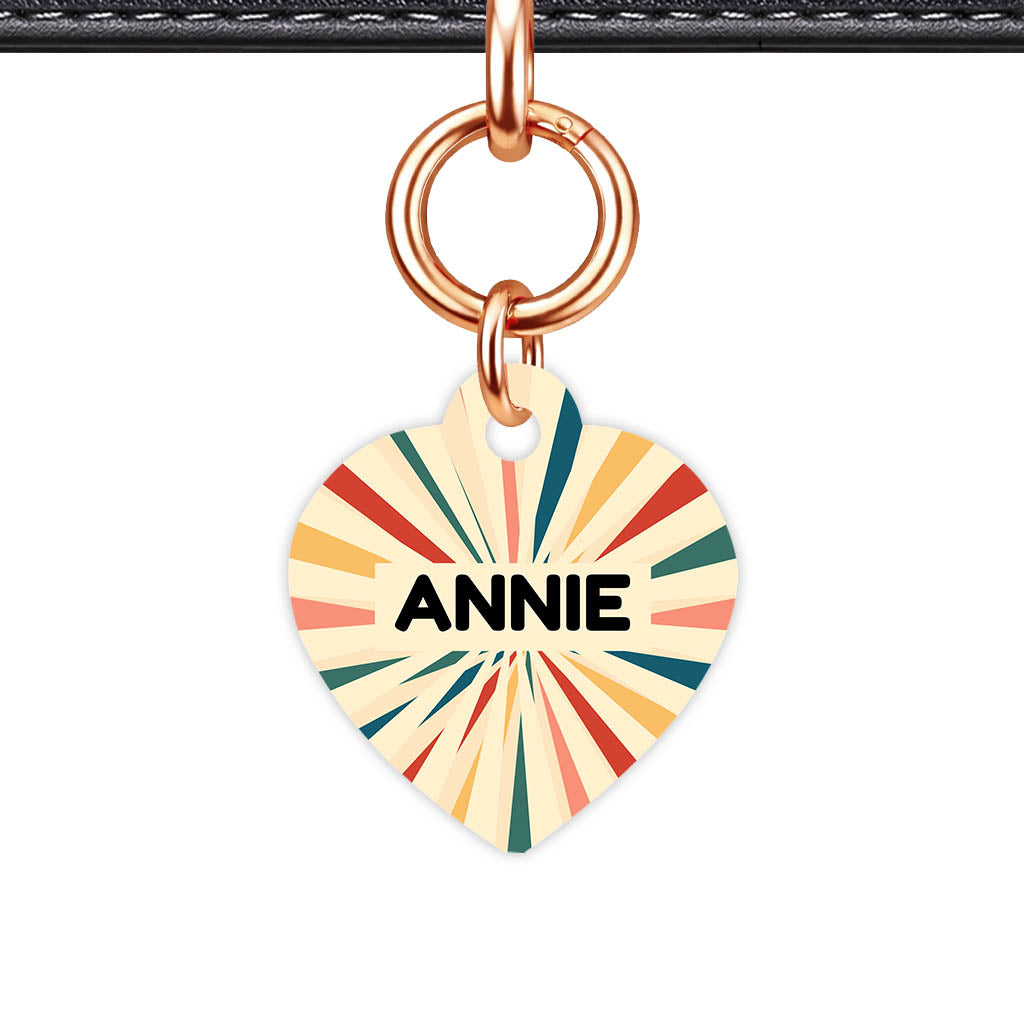 Vintage Sunburst QR Smart Pet Id Tag Tag (Dog Tag & Cat Tag)