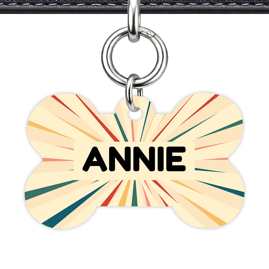 Vintage Sunburst QR Smart Pet Id Tag Tag (Dog Tag & Cat Tag)