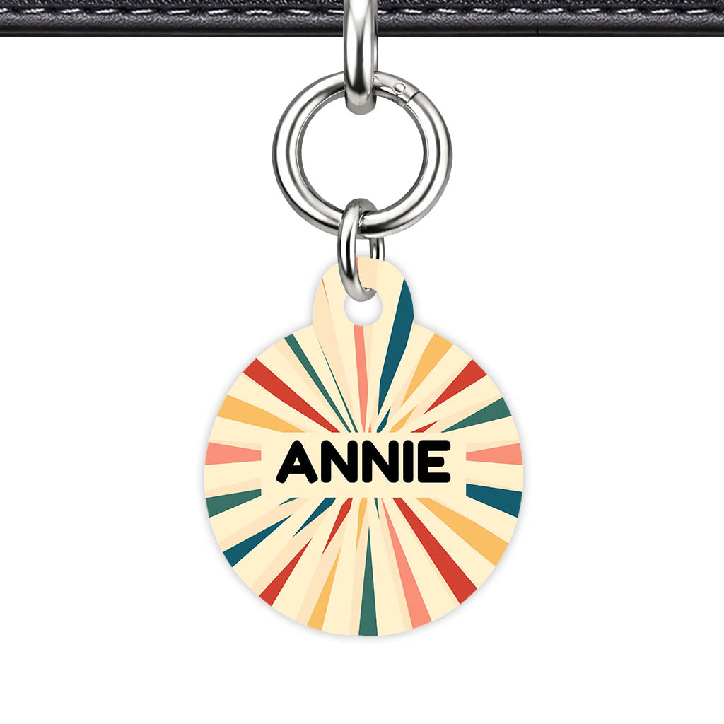 Vintage Sunburst QR Smart Pet Id Tag Tag (Dog Tag & Cat Tag)