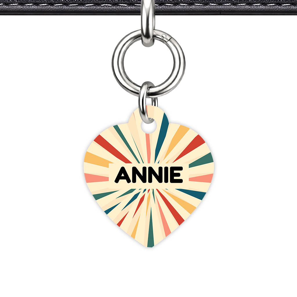 Vintage Sunburst QR Smart Pet Id Tag Tag (Dog Tag & Cat Tag)