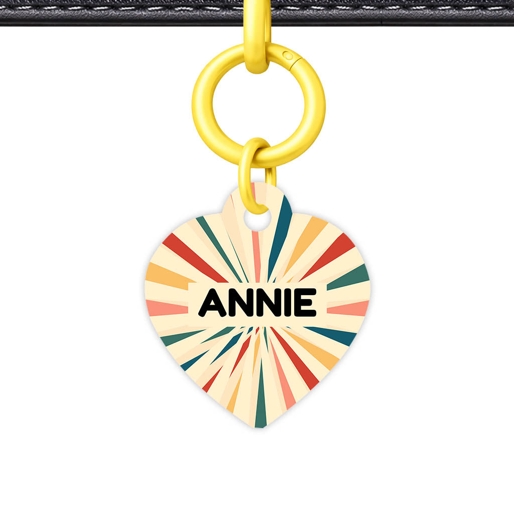 Vintage Sunburst QR Smart Pet Id Tag Tag (Dog Tag & Cat Tag)