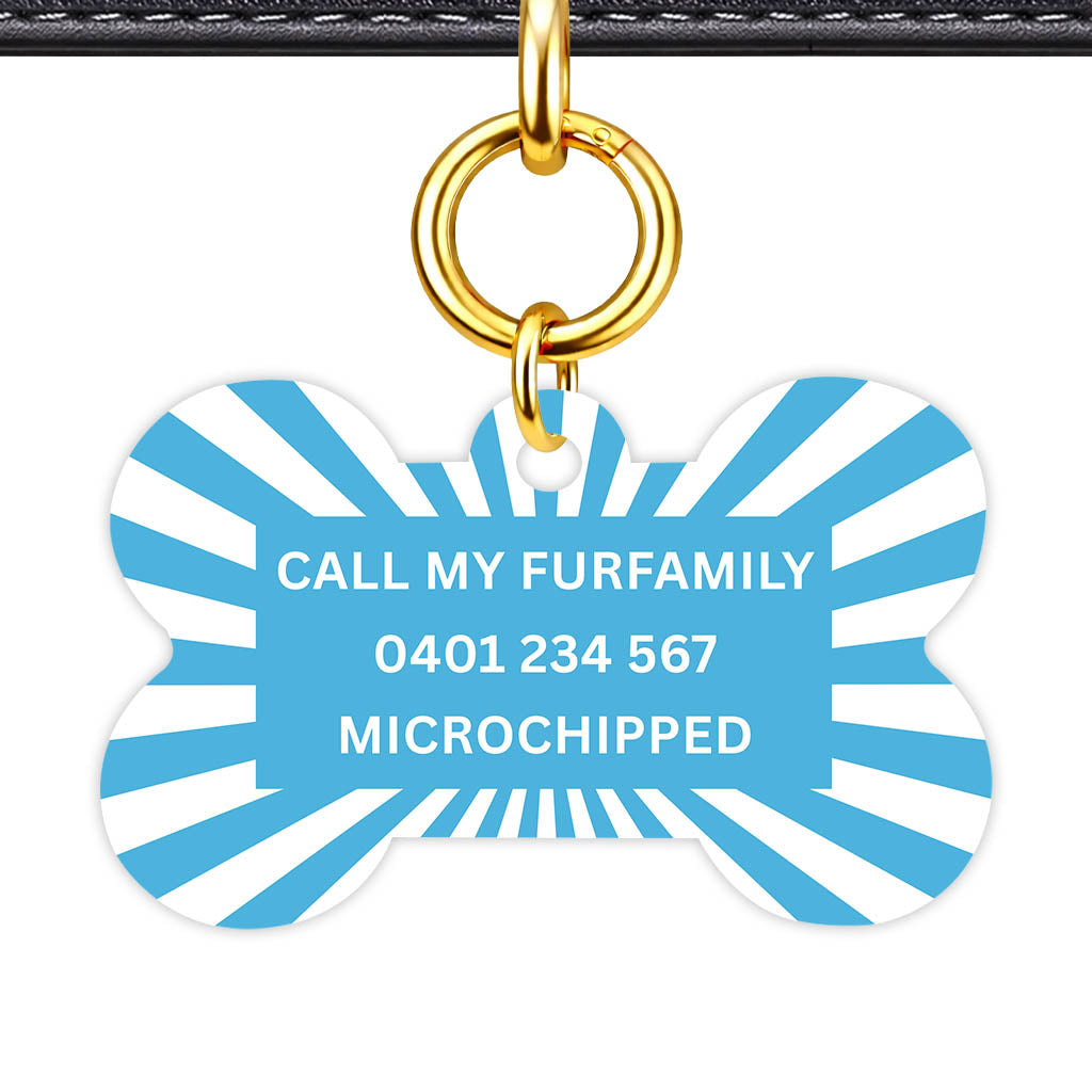 Blue Sunburst Classic Pet ID Tag (Dog Tag & Cat Tag)