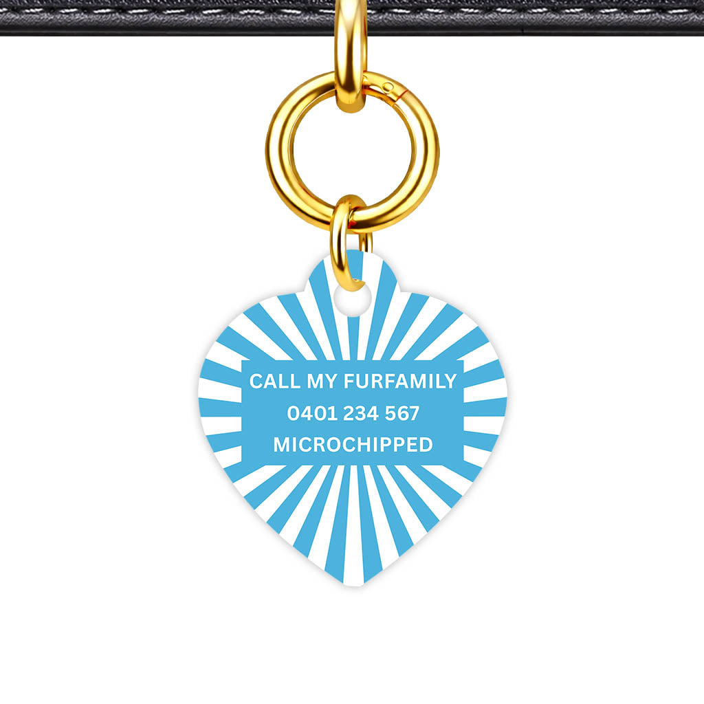 Blue Sunburst Classic Pet ID Tag (Dog Tag & Cat Tag)