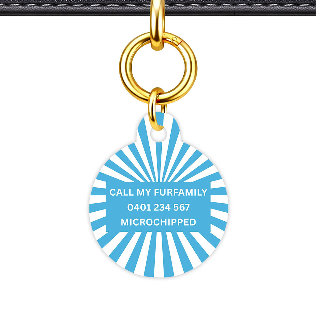 Blue Sunburst Classic Pet ID Tag (Dog Tag & Cat Tag)