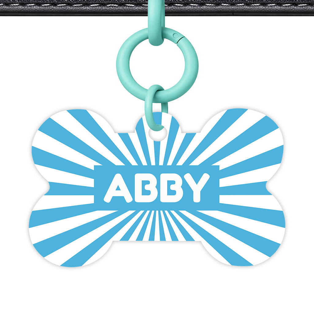 Blue Sunburst Classic Pet ID Tag (Dog Tag & Cat Tag)