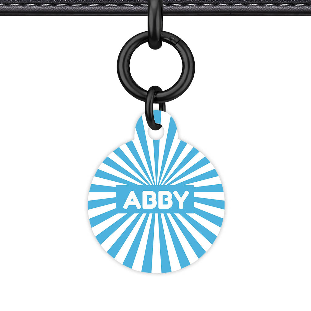 Blue Sunburst QR Smart Pet Id Tag Tag (Dog Tag & Cat Tag)