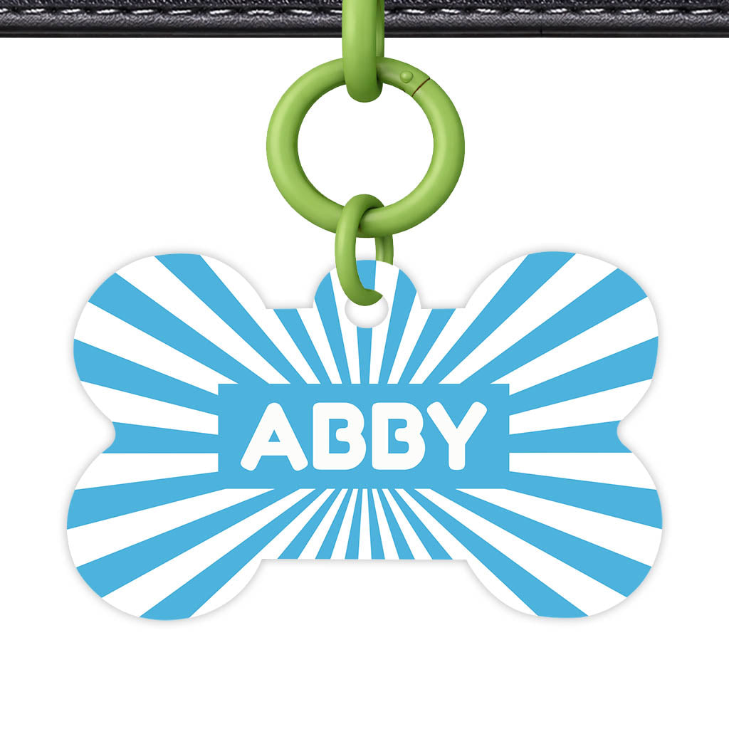 Blue Sunburst Classic Pet ID Tag (Dog Tag & Cat Tag)