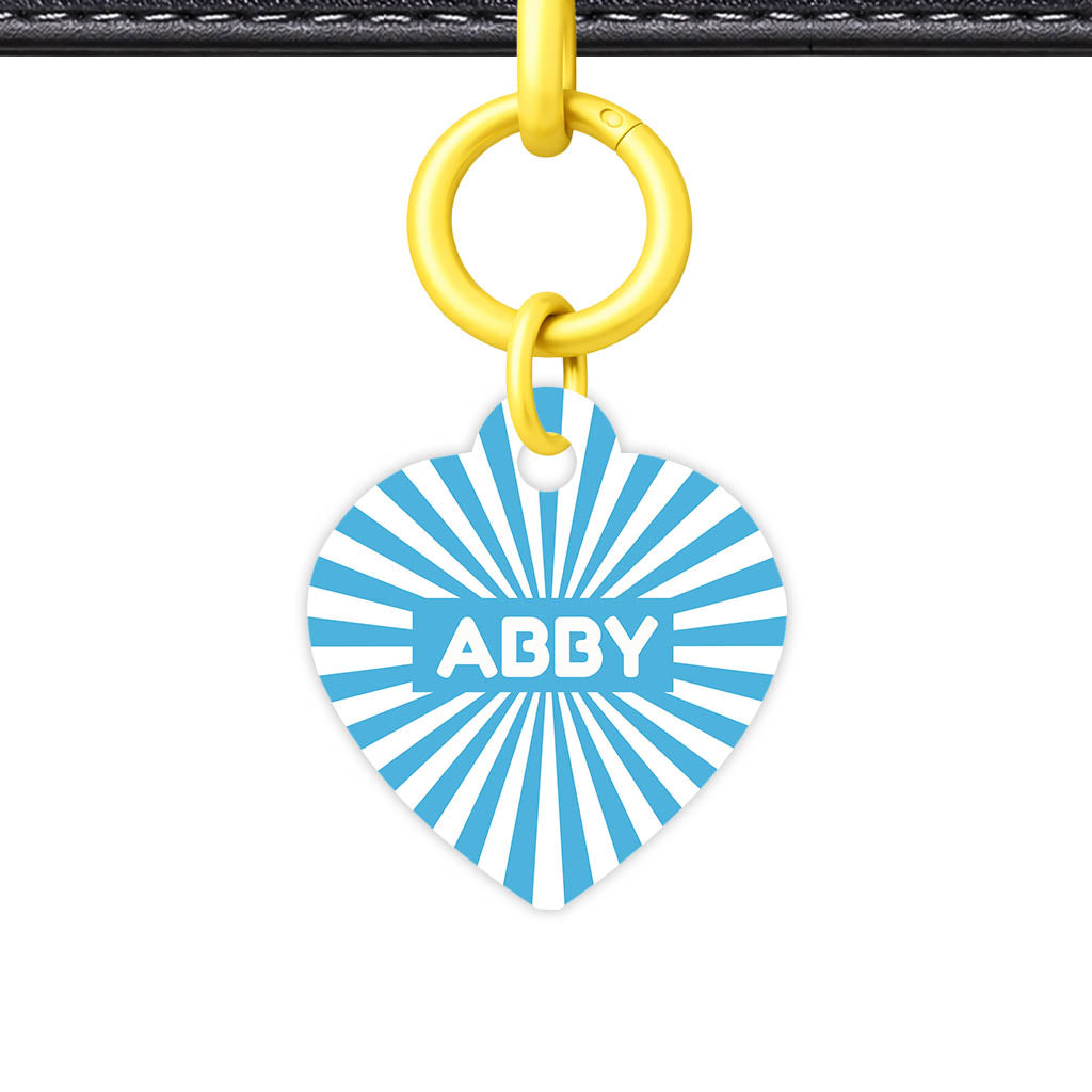 Blue Sunburst QR Smart Pet Id Tag Tag (Dog Tag & Cat Tag)