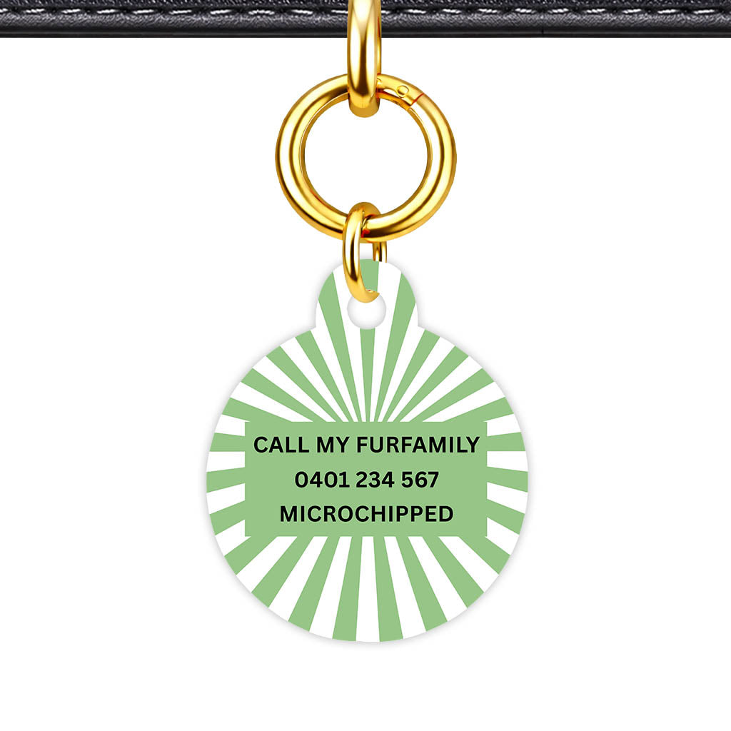 Green Sunburst Classic Pet ID Tag (Dog Tag & Cat Tag)