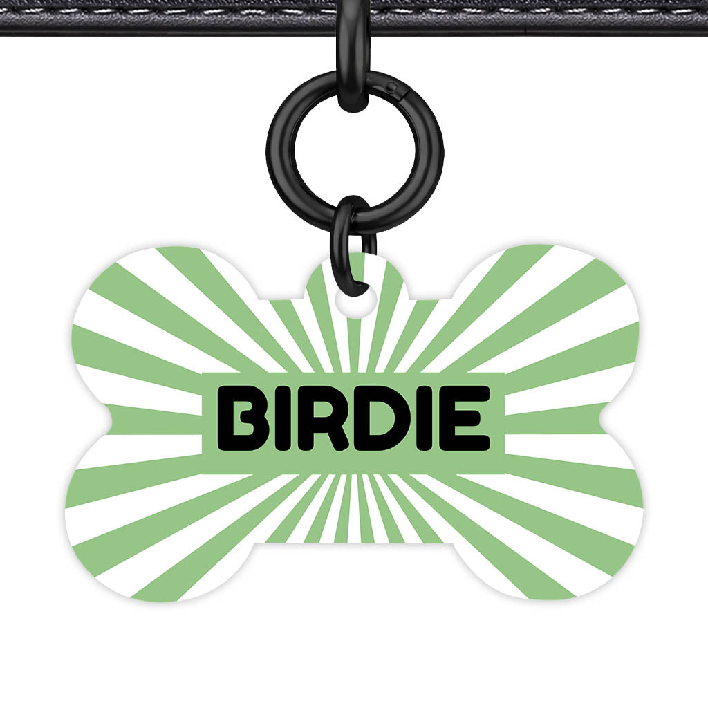 Green Sunburst QR Smart Pet Id Tag Tag (Dog Tag & Cat Tag)