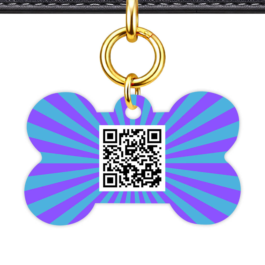 Vibrant Sunburst QR Smart Pet Id Tag Tag (Dog Tag & Cat Tag)
