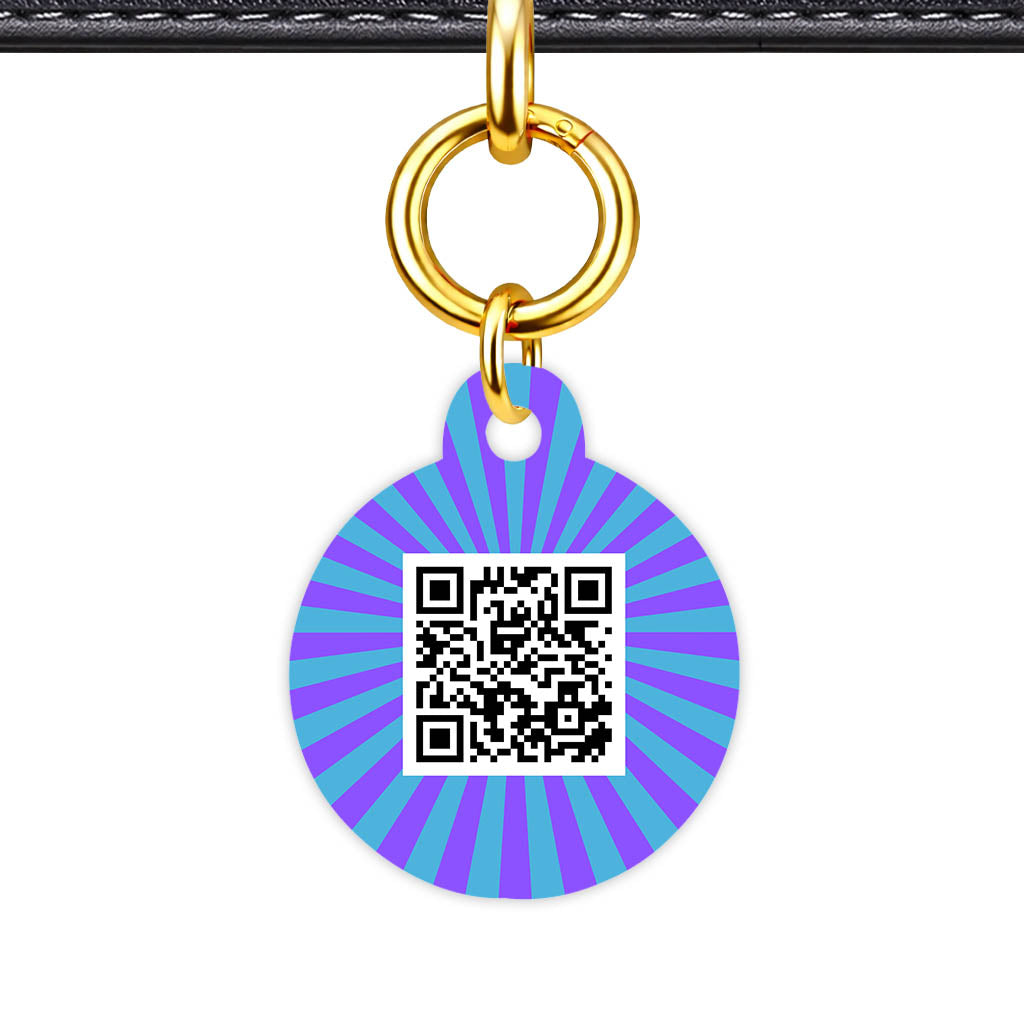 Vibrant Sunburst QR Smart Pet Id Tag Tag (Dog Tag & Cat Tag)