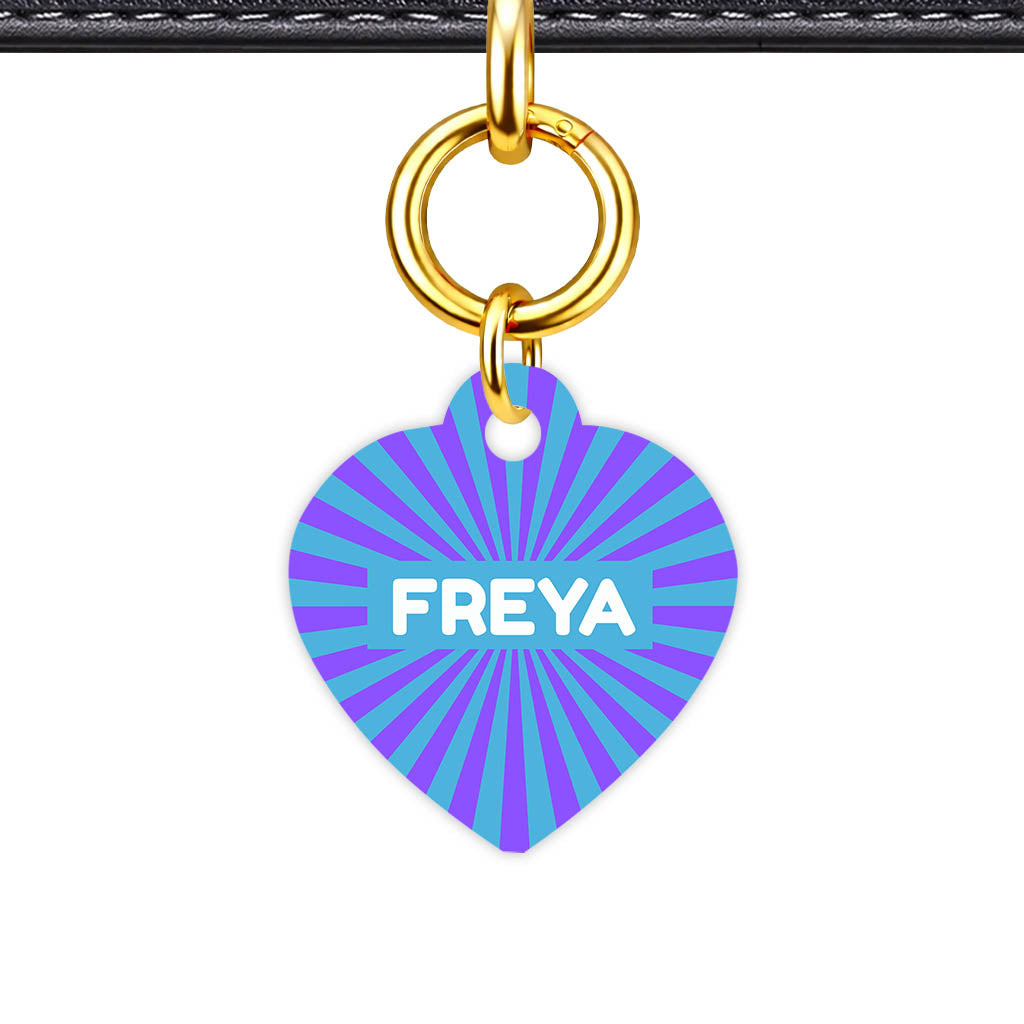 Patterns Dog Tag Gold QR Smart Vol 16 | 5 Designs | Heart Bone Circle | Pet ID Tag - Qr Smart Id Unique Vibrant Sunburst Qr Smart Pet Id Dog Tag And Cat Tag Pattern 0084
