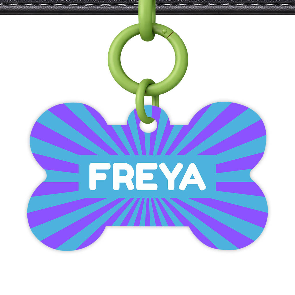 Vibrant Sunburst QR Smart Pet Id Tag Tag (Dog Tag & Cat Tag)