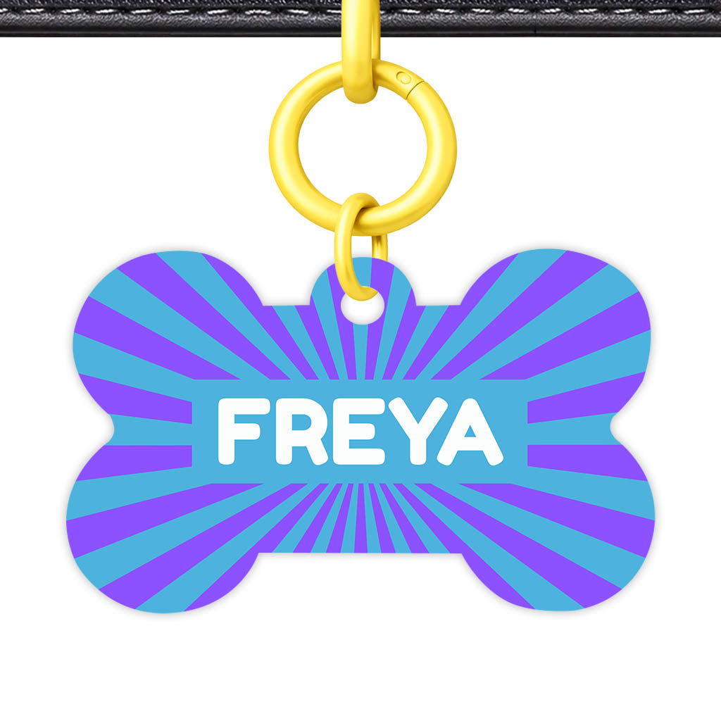 Vibrant Sunburst QR Smart Pet Id Tag Tag (Dog Tag & Cat Tag)