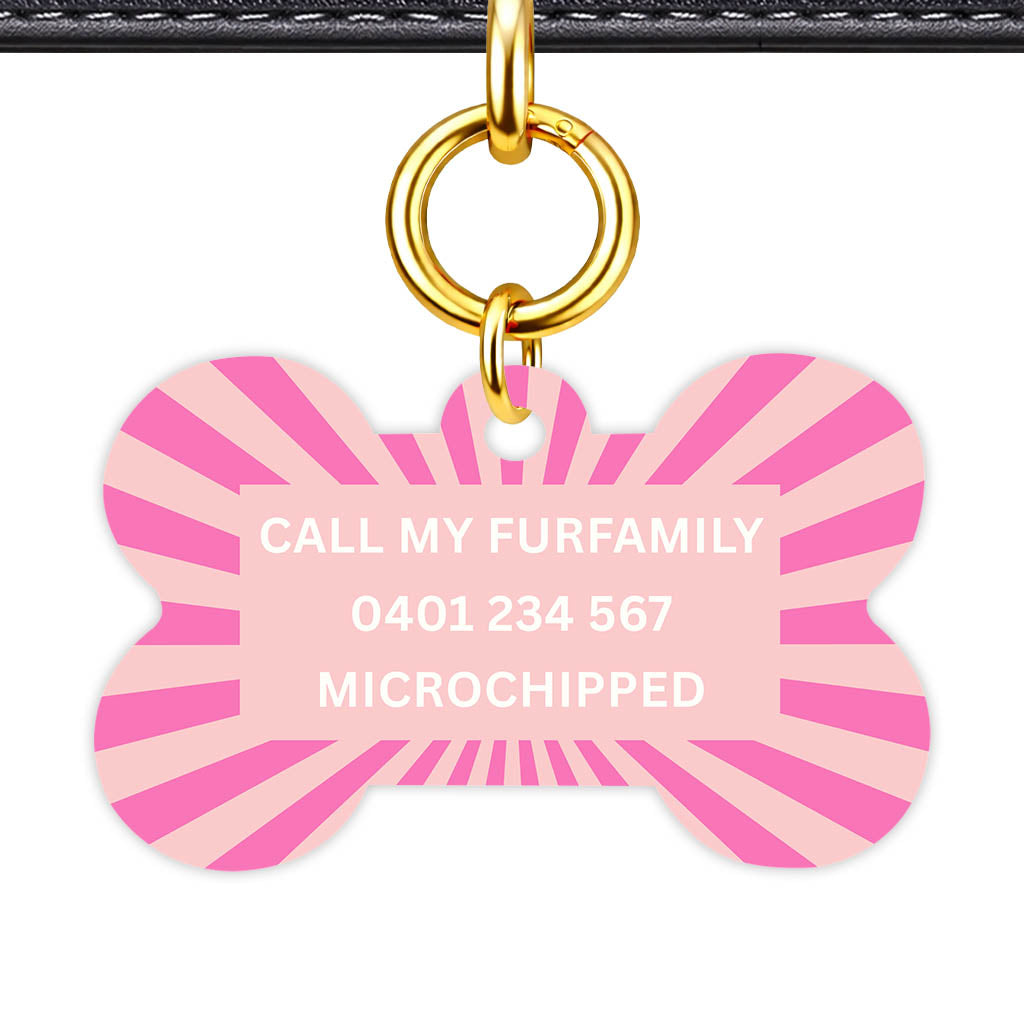 Pink Sunburst Classic Pet ID Tag (Dog Tag & Cat Tag)