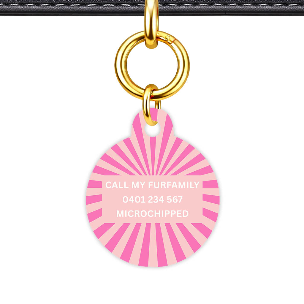 Pink Sunburst Classic Pet ID Tag (Dog Tag & Cat Tag)