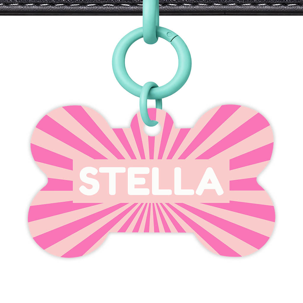 Pink Sunburst Classic Pet ID Tag (Dog Tag & Cat Tag)