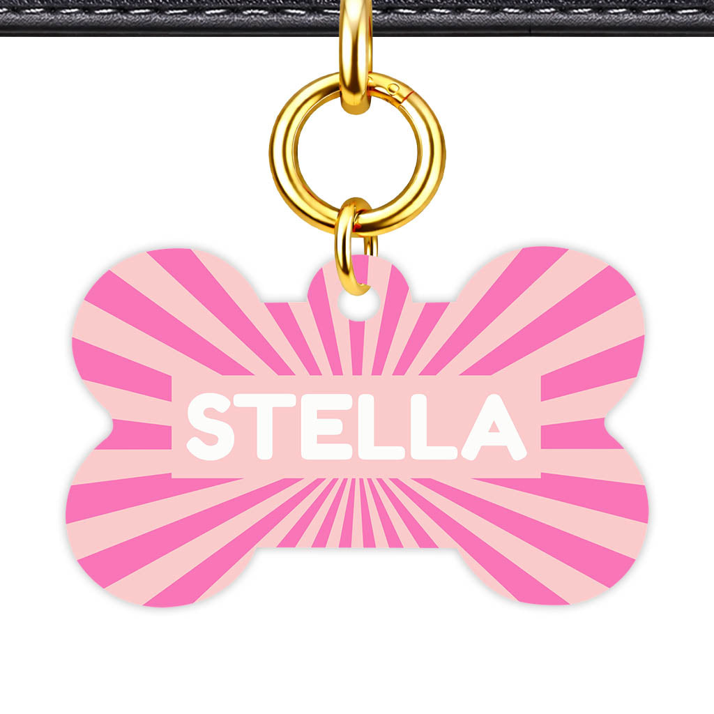 Pink Sunburst Classic Pet ID Tag (Dog Tag & Cat Tag)
