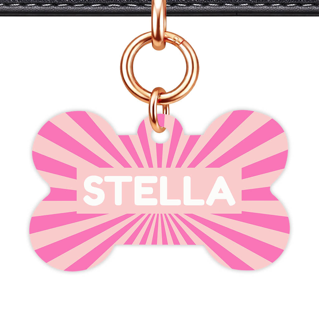 Pink Sunburst Classic Pet ID Tag (Dog Tag & Cat Tag)