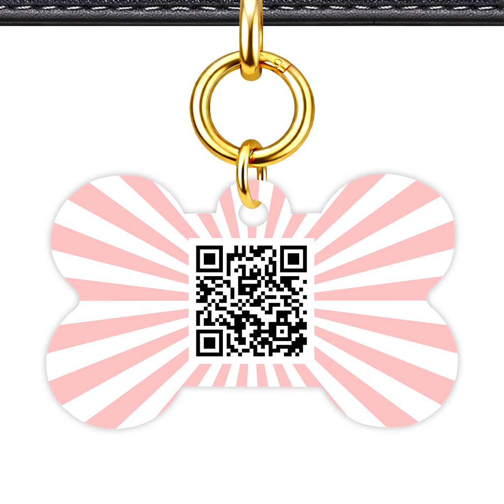 Blush Sunburst QR Smart Pet Id Tag Tag (Dog Tag & Cat Tag)