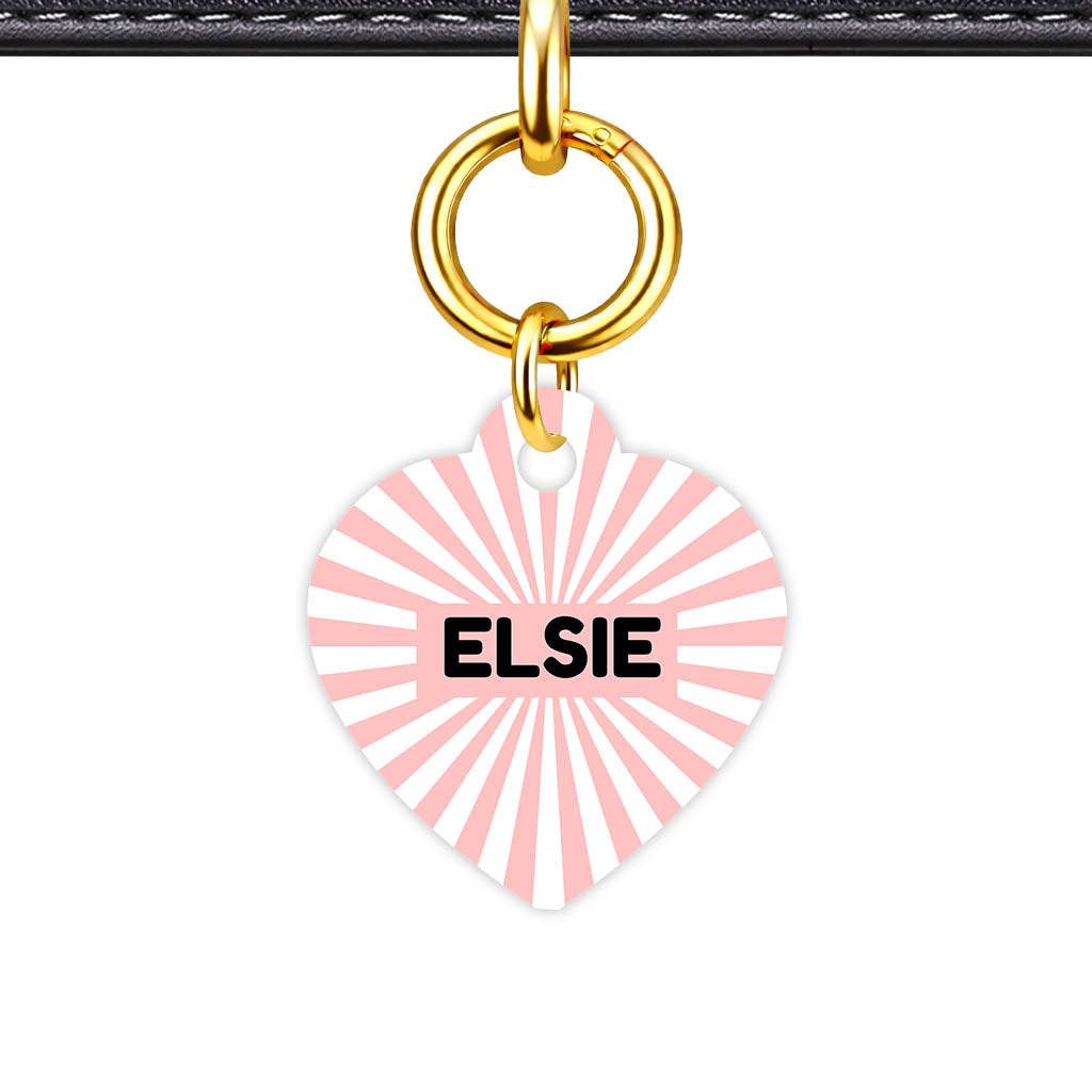 Patterns Dog Tag Gold QR Smart Vol 2 | 5 Designs | Heart Bone Circle | Pet ID Tag - Qr Smart Id Unique Blush Sunburst Qr Smart Pet Id Dog Tag And Cat Tag Pattern 0086