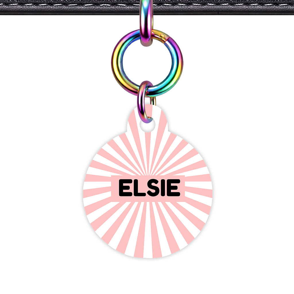 Blush Sunburst QR Smart Pet Id Tag Tag (Dog Tag & Cat Tag)