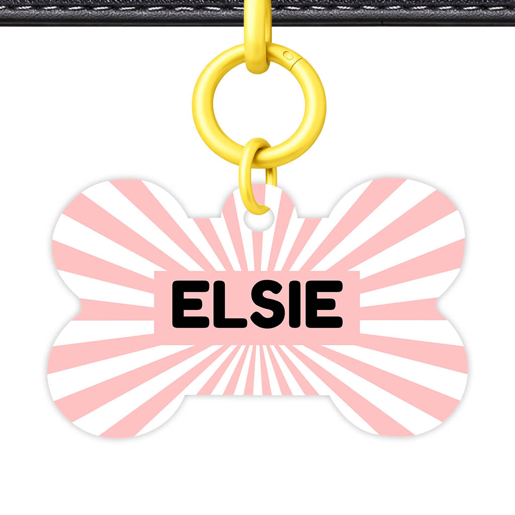 Blush Sunburst QR Smart Pet Id Tag Tag (Dog Tag & Cat Tag)
