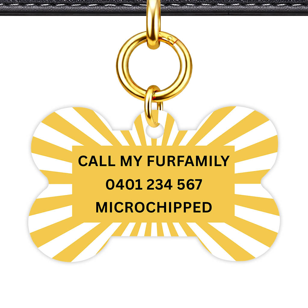 Yellow Sunburst Classic Pet ID Tag (Dog Tag & Cat Tag)