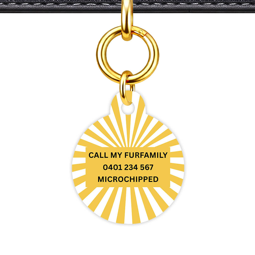 Yellow Sunburst Classic Pet ID Tag (Dog Tag & Cat Tag)