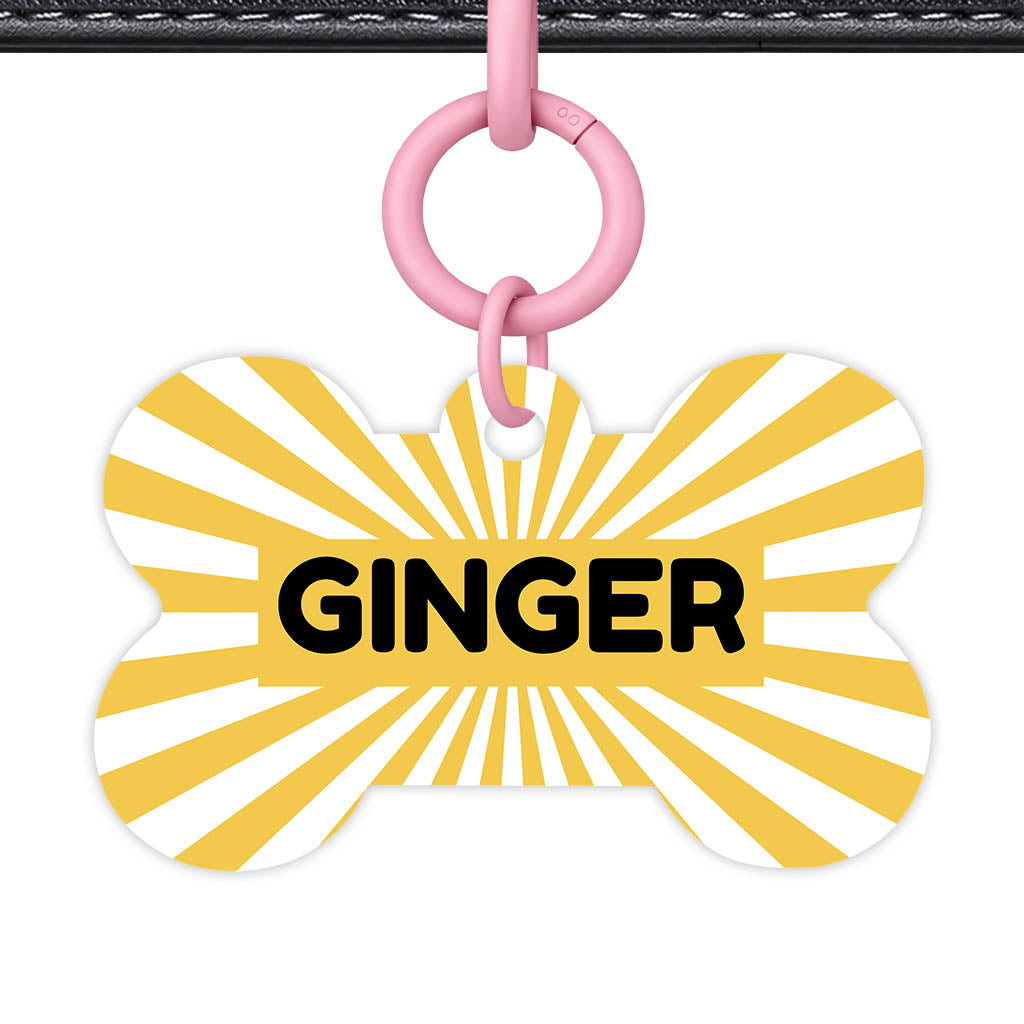 Yellow Sunburst Classic Pet ID Tag (Dog Tag & Cat Tag)