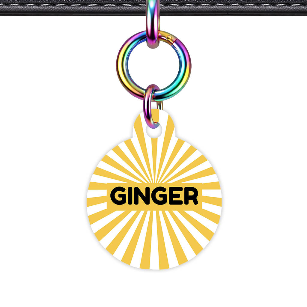 Yellow Sunburst Classic Pet ID Tag (Dog Tag & Cat Tag)