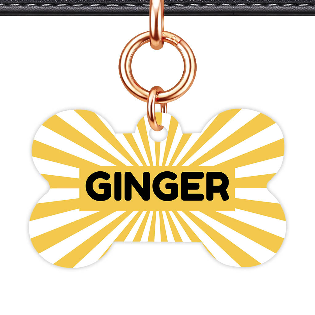Yellow Sunburst Classic Pet ID Tag (Dog Tag & Cat Tag)