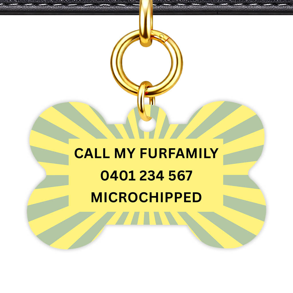 Green Yellow Sunburst Classic Pet ID Tag (Dog Tag & Cat Tag)