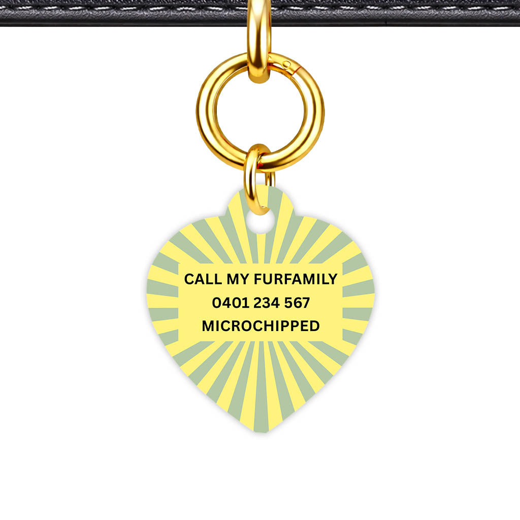 Green Yellow Sunburst Classic Pet ID Tag (Dog Tag & Cat Tag)
