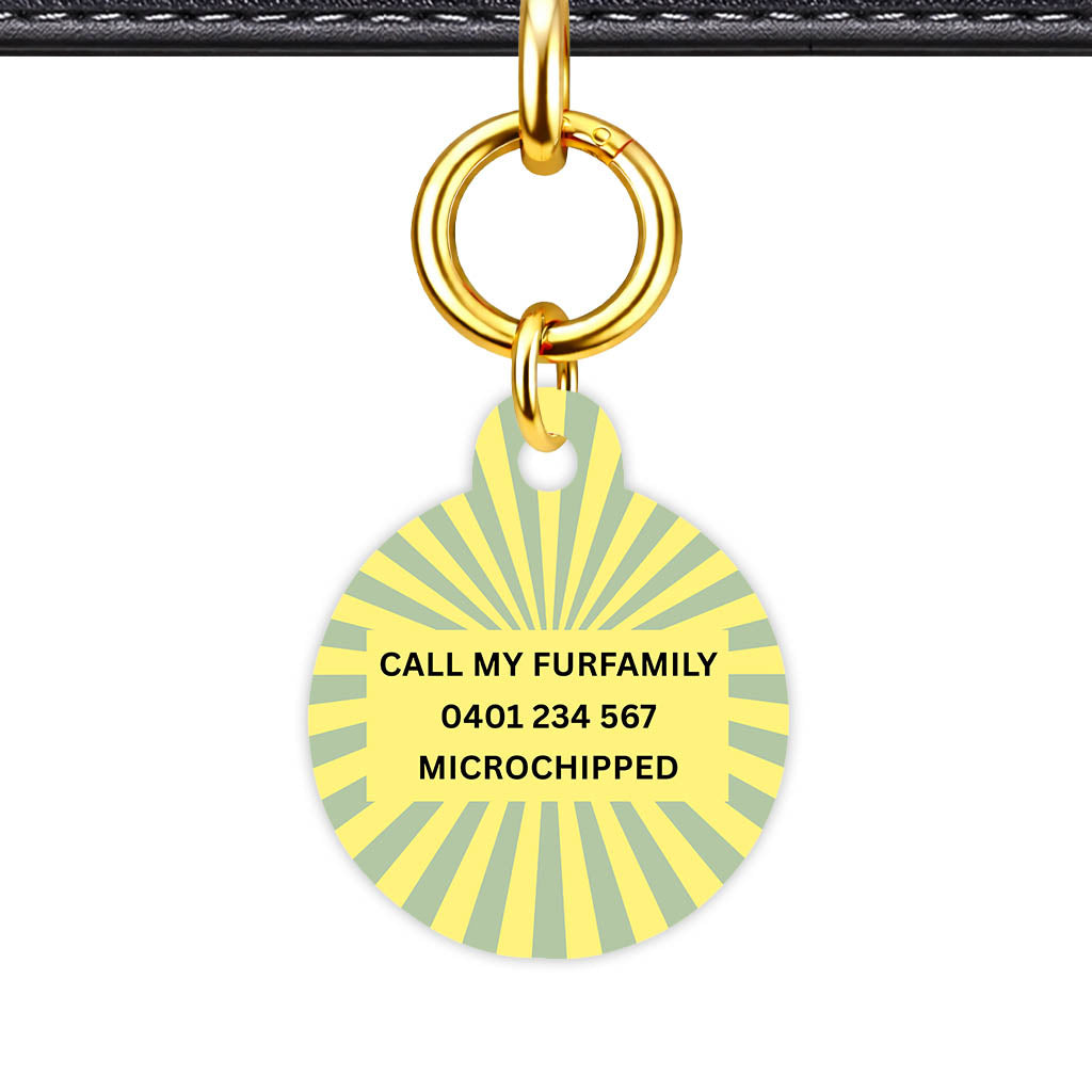 Green Yellow Sunburst Classic Pet ID Tag (Dog Tag & Cat Tag)