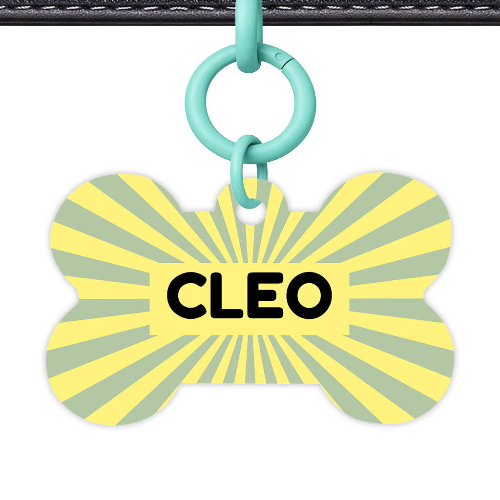 Green Yellow Sunburst Classic Pet ID Tag (Dog Tag & Cat Tag)